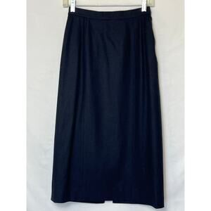 Pendleton A Line Skirt Women’s 6 100% Virgin Wool Midi Side Zip  Black Classic